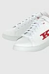 Kiton White leather sneakers for men - Logo. 100% leather. laces. height 2 cm. Country of manufacture: Italy. Care: specialized cleaning - photo 5