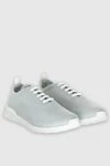 Kiton Gray men's textile sneakers - Logo, contrast sole. 90% cotton, 10% elastane. laces. height 2 cm. Country of manufacture: Italy. Care: specialized cleaning - photo 3