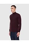 Stefano Ricci Тройер із кашеміру та шовку бордового кольору з коміром стійкою - 70% кашемір, 30% шовк. Блискавка. Країна виробник: Італія. Догляд: спеціалізоване чищення - фото 3