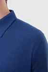 Stefano Ricci Long sleeve polo shirt made of silk and cotton blue for men - Long sleeve. 55% silk, 45% cotton. Buttons. Country of manufacture: Italy. Care: specialized cleaning - photo 5