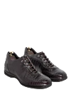 Stefano Ricci Brown alligator leather snickers for men - textured leather. 100% alligator skin. lacing. Country of manufacture: Italy. Care: specialized cleaning - photo 3