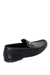 Black leather moccasins for men Stefano Ricci - textured leather, logo. 100% leather. Country of manufacture: Italy. Care: specialized cleaning - photo 4