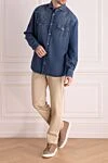 Брюки бежевые мужские PT01 (Pantaloni Torino) - 66% хлопок, 30% полиамид, 4% эластан. пуговица, молния. два боковых кармана, два задних кармана. Страна производитель: Италия. Уход: специализированная чистка - фото 2