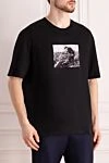 Limitato Black cotton T-shirt for men - print. 100% cotton. Country of manufacture: Italy. Care: specialized cleaning - photo 3