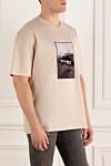 Limitato Beige cotton T-shirt for men - print. 100% cotton. Country of manufacture: Italy. Care: specialized cleaning - photo 3