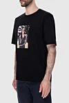 Limitato Men's T-shirt with glossy photo print of a girl in dark glasses - print. 100% cotton. Country of manufacture: Italy. Care: specialized cleaning - photo 3