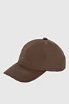 Kiton Brown cotton and polyamide cap for men - Contrasting logo embroidery. 64% cotton, 36% polyamide. Country of manufacture: Italy. Care: specialized cleaning - photo 3