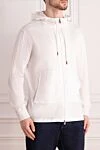 Kiton Hoodie for men made of cotton white - Hood. 100% cotton. Closure: Drawstring. Country of manufacture: Italy. Care: specialized cleaning - photo 3