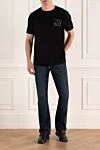 Black cotton T-shirt Tombolini - 100% cotton. White logo. Country of manufacture: Italy. Care: specialized cleaning - photo 2