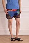 Derek Rose Swimming shorts for men blue with a beach pattern - original pattern. 100% polyester. drawstring. Country of manufacture: Italy. Care: specialized cleaning - photo 3