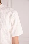 Fendi White T-shirt for women - 65% viscose, 16% polyamide, 13% polyester, 6% polyurethane. Country of manufacture: Italy. Care: specialized cleaning - photo 5