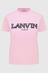 Lanvin Pink cotton T-shirt for women - logo print. 100% cotton. Country of manufacture: Italy. Care: specialized cleaning - photo 1