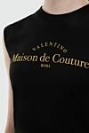 Valentino Black cotton T-shirt for women - logo print. 100% cotton. Country of manufacture: Italy. Care: specialized cleaning - photo 5