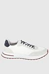 Loro Piana White suede and polyester sneakers for men - contrasting backdrop. suede, polyester. lacing. Country of manufacture: Italy. Care: specialized cleaning - photo 1