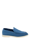 Loro Piana Blue suede loafers for men - contrasting white sole. 100% suede. Country of manufacture: Italy. Care: specialized cleaning - photo 1