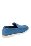 Blue suede loafers for men Loro Piana - contrasting white sole. 100% suede. Country of manufacture: Italy. Care: specialized cleaning - photo 4