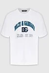 Dolce & Gabbana White cotton T-shirt for men - logo. 100% cotton. Country of manufacture: Italy. Care: specialized cleaning - photo 1