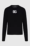 Dolce & Gabbana Wool and polyester jumper black for men - Decor: DG logo template. Composition: 73% wool, 27% polyester. Country of manufacture: Italy. Care: specialized cleaning - photo 1