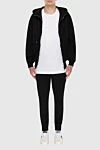 Men's cotton sports suit, black Dolce & Gabbana - Brand Logo Patch. Hood. 100% cotton. Closure: Drawstring, zipper. Four side pockets. Country of manufacture: Italy. Care: specialized cleaning - photo 2