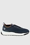 Santoni Blue wool sneakers for men - logo, contrasting sole, decorative lacing. 100% wool. lacing. Country of manufacture: Italy. Care: specialized cleaning - photo 1