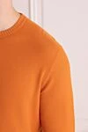 Loro Piana Orange cotton and silk jumper for men - 70% cotton, 30% silk. Country of manufacture: Italy. Care: specialized cleaning - photo 5