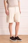 Loro Piana Beige cotton shorts for men - 100% cotton. Fastener: zipper, button. Four side pockets, two back pockets. Country of manufacture: Italy. Care: specialized cleaning - photo 3