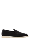 Loro Piana Summer walking moccasins made of suede black with logo - embossed monogram. 100% suede. rubber. Insole: calfskin. Country of manufacture: Italy. Care: specialized cleaning - photo 1