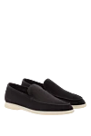 Summer walking moccasins made of suede black with logo Loro Piana - embossed monogram. 100% suede. rubber. Insole: calfskin. Country of manufacture: Italy. Care: specialized cleaning - photo 2