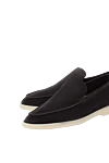 Summer walking moccasins made of suede black with logo Loro Piana - embossed monogram. 100% suede. rubber. Insole: calfskin. Country of manufacture: Italy. Care: specialized cleaning - photo 4