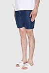 Dolce & Gabbana Blue polyester beach shorts for men - 100% polyester. zipper, drawstring. two side, one back. Country of manufacture: Italy. Care: specialized cleaning - photo 3