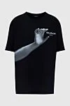 Balmain Black cotton T-shirt for men - print. 100% cotton. Country of manufacture: Italy. Care: specialized cleaning - photo 1