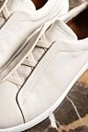 Ermenegildo Zegna Beige leather sneakers for men - Dector: contrast sole. 100% leather. lacing. Country of manufacture: Italy. Care: specialized cleaning - photo 7