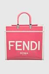 Fendi Women's pink bag made of textile decorated with logo - logo. textile. Country of manufacture: Italy. Care: specialized cleaning - photo 1