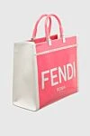 Fendi Women's pink bag made of textile decorated with logo - logo. textile. Country of manufacture: Italy. Care: specialized cleaning - photo 3