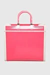 Women's pink bag made of textile decorated with logo Fendi - logo. textile. Country of manufacture: Italy. Care: specialized cleaning - photo 4