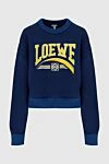 Loewe Sweatshirt made of cotton blue for women - logo. 100% cotton. Country of manufacture: Italy. Care: specialized cleaning - photo 1