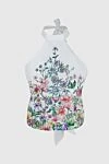 Dior Women's white silk top - flowers print. 100% silk. Country of manufacture: Italy. Care: specialized cleaning - photo 1