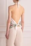 Women's white silk top Dior - flowers print. 100% silk. Country of manufacture: Italy. Care: specialized cleaning - photo 4
