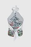 Women's white silk top Dior - flowers print. 100% silk. Country of manufacture: Italy. Care: specialized cleaning - photo 6
