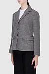 Dior White wool jacket for women - checkered pattern. two front pockets. buttons. 100% wool. Country of manufacture: Italy. Care: specialized cleaning - photo 3