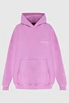 Balenciaga Hoodie made of cotton pink for women - logo. hood, front pocket. 100% cotton. Country of manufacture: Italy. Care: specialized cleaning - photo 1