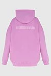 Hoodie made of cotton pink for women Balenciaga - logo. hood, front pocket. 100% cotton. Country of manufacture: Italy. Care: specialized cleaning - photo 6