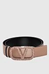 Valentino Pink leather belt for women - Decoration: buckle with logo. 100% genuine leather. buckle. Country of manufacture: Italy. Care: specialized cleaning - photo 1