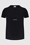 Saint Laurent Black cotton T-shirt for men - Decor: brand logo. Composition: 100% cotton. Country of manufacture: Italy. Care: specialized cleaning - photo 1