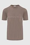 Saint Laurent Beige cotton T-shirt for men - brand logo. 100% cotton. Country of manufacture: Italy. Care: specialized cleaning - photo 1