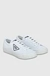 Prada Polyester sneakers white for men - Decor: logo. Composition: 100% polyester. Clasp: lacing. Country of manufacture: Italy. Care: specialized cleaning - photo 3