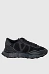 Valentino Black leather sneakers for men - logo. 100% genuine leather. lacing. Country of manufacture: Italy. Care: specialized cleaning - photo 1