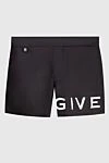 Givenchy Black polyester beach shorts for men - logo. 100% polyester. Country of manufacture: Italy. Care: specialized cleaning - photo 1