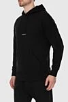 Men's cotton hoodie black Givenchy - Brand logo print. Hood. 100% cotton. Closure: Drawstring. Country of manufacture: Italy. Care: specialized cleaning - photo 2