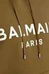 Balmain Худі чоловічий з бавовни зелений - Принт логотипу бренду. Капюшон. 100% бавовна. Куліска. Країна виробник: Франция. Догляд: спеціалізоване чищення - фото 5